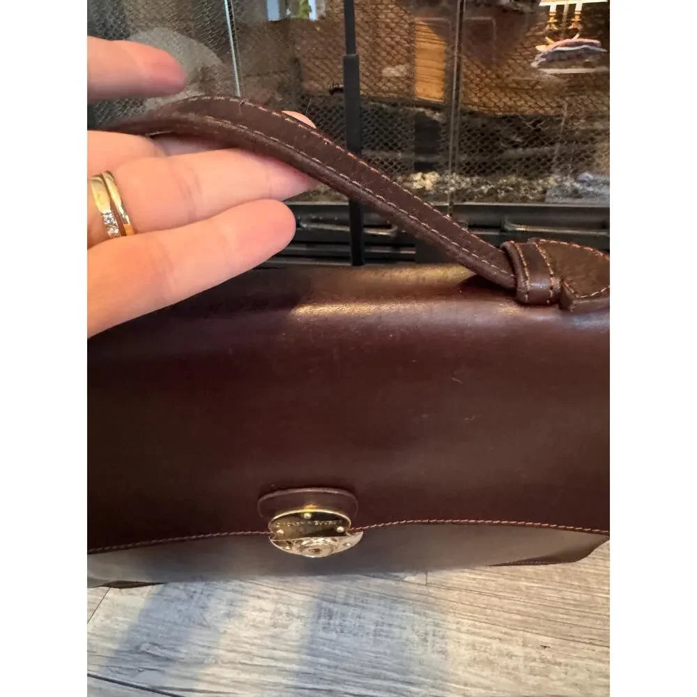 Dooney and Bourke Alto Chestnut Small Gusset Briefcase with handle